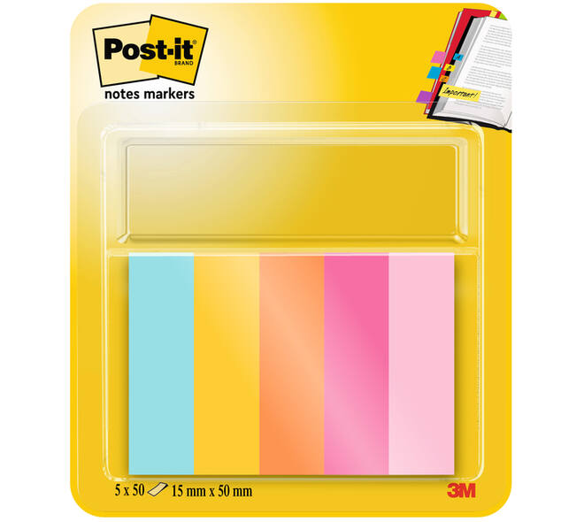 Markeerstrook Post-it 670 15x50mm Beachside 5 stuks