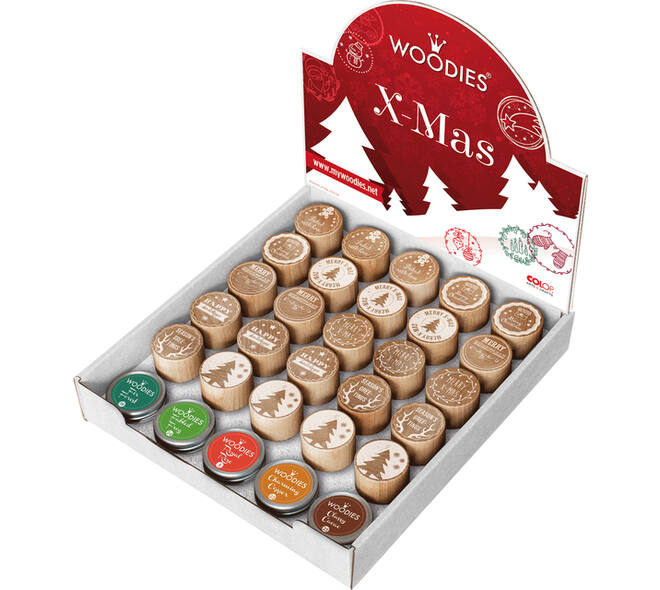 Stempels en stempelkussen Woodies Christmas