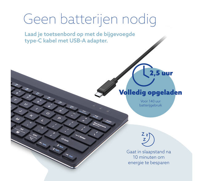 Toetsenbord R-Go Ergonomisch Compact Break QWERTY zwart