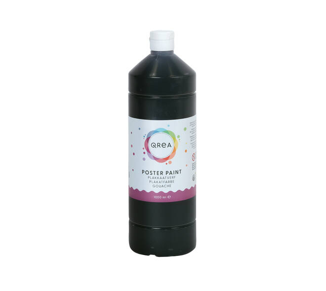 Plakkaatverf Qrea zwart 1000ml