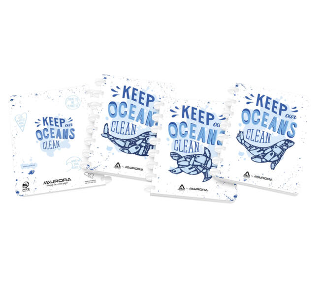 Schrift Adoc Ocean Waste Plastics A5 ruit 5x5mm 144 pagina's 90gr