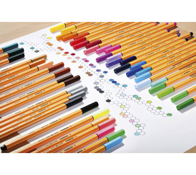Fineliner STABILO point 88/66 Arty fijn assorti blik à 66 stuks
