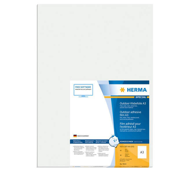 Etiket HERMA 9544 297x420mm weerbestendig wit 40 stuks