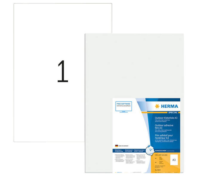 Etiket HERMA 9544 297x420mm weerbestendig wit 40 stuks