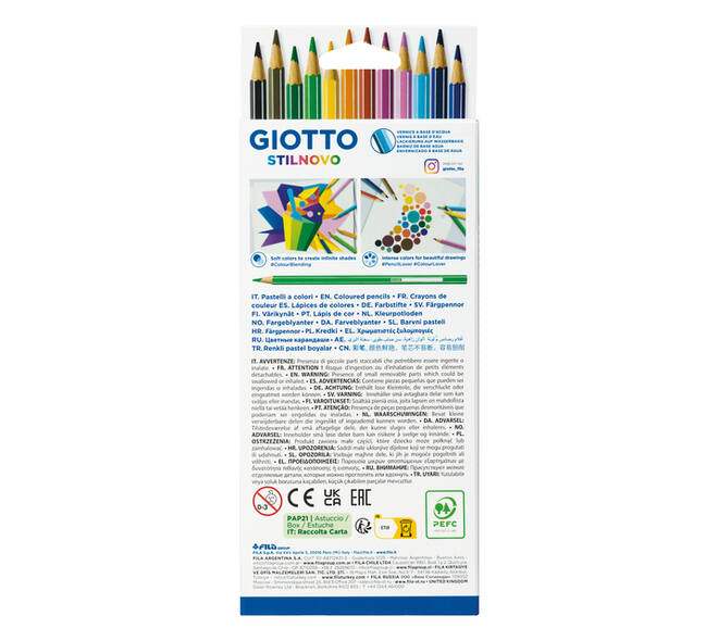 Kleurpotlood Giotto Stilnovo set à 12 kleuren
