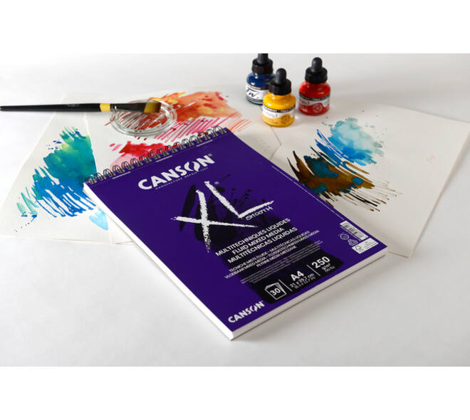 Mixed mediapapier Canson XL Fluid Mixed Media 30vel 250gr A3 extra wit