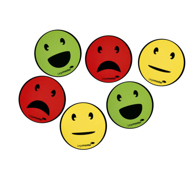 Magneet Legamaster emoticon 50mm assorti 6 stuks