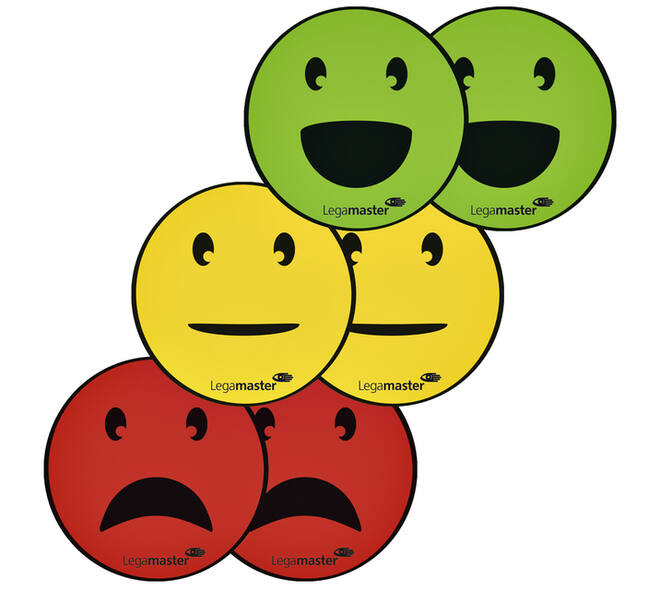 Magneet Legamaster emoticon 50mm assorti 6 stuks