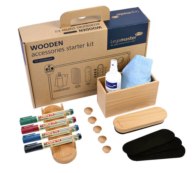 Whiteboard accessoire starter kit Legamaster WOODEN 17 stuks