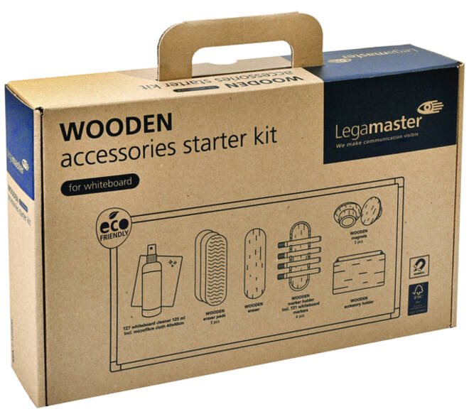 Whiteboard accessoire starter kit Legamaster WOODEN 17 stuks