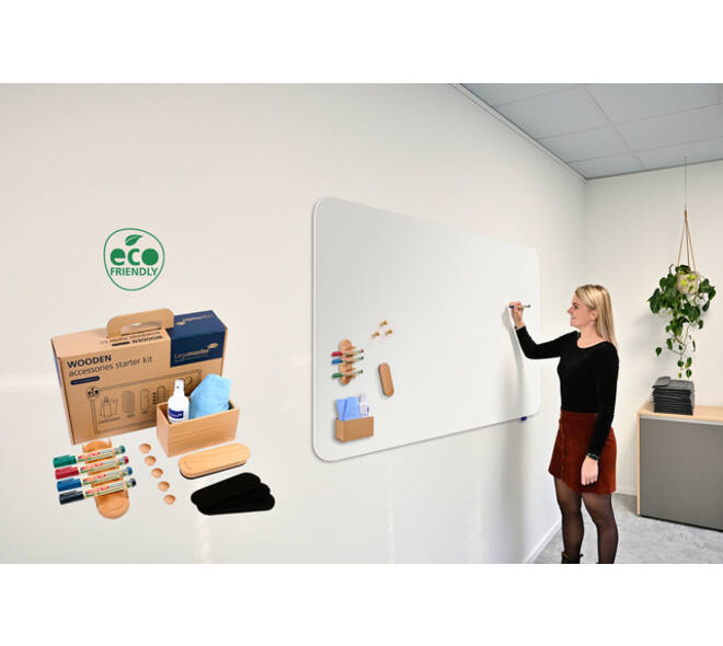 Whiteboard accessoire starter kit Legamaster WOODEN 17 stuks