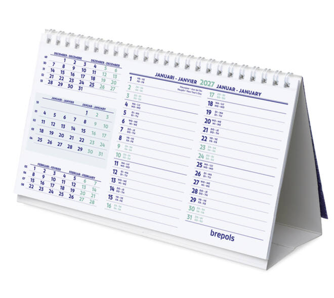 Bureaumaandkalender 2027 Brepols 210x125mm