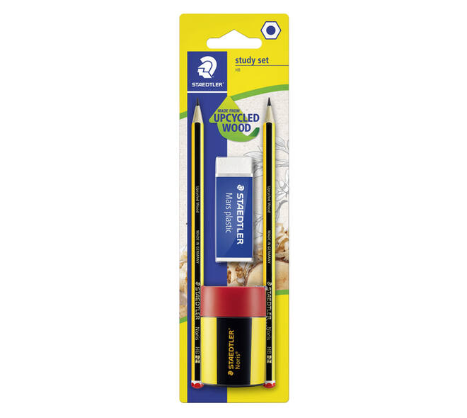 Schrijfset Staedtler 2 Noris potloden HB-gum-slijper 4 stuks