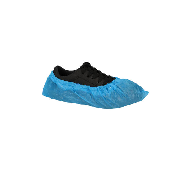 Schoenovertrek CMT 40mu geruwd maat 36-46 CPE blauw 100 stuks