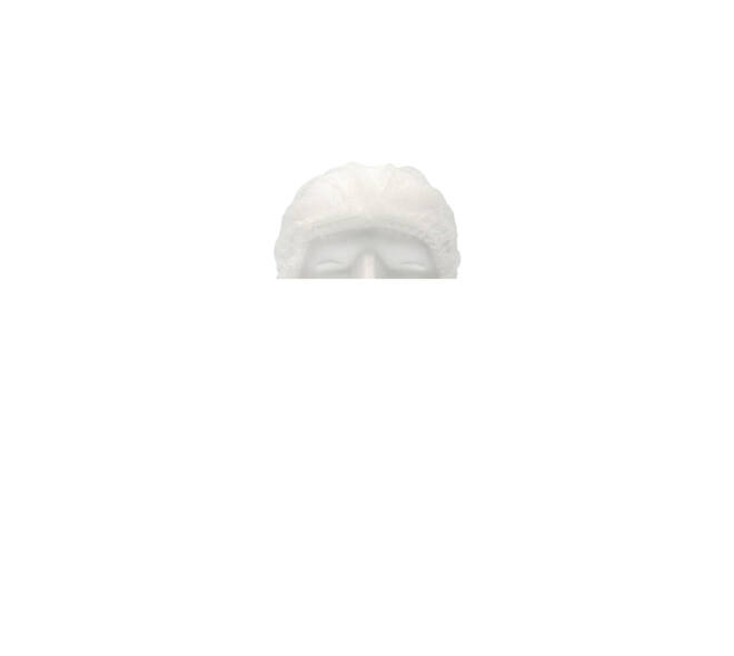 Haarnet CMT clip non-woven L 53cm PP wit 100 stuks