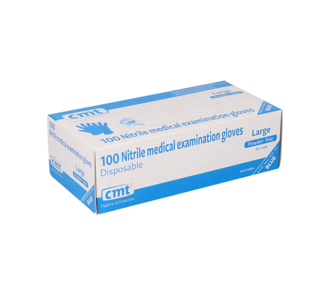 Handschoen CMT L nitril blauw 100 stuks