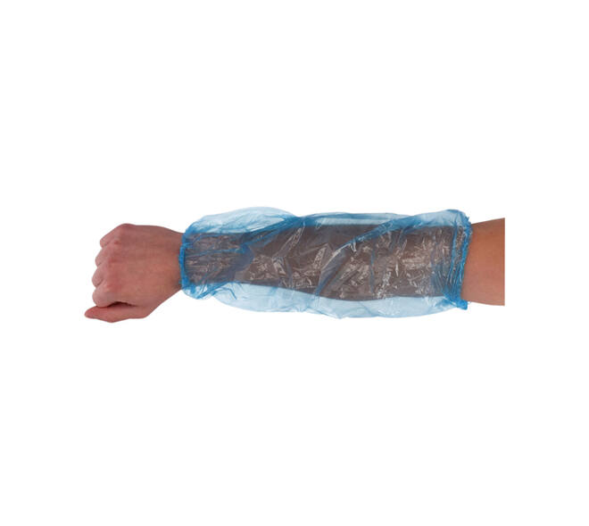 Mouwovertrek CMT 20x40cm 20mu LDPE blauw 100 stuks