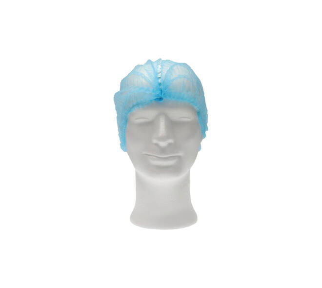 Haarnet CMT clip non-woven L 53cm met detectie strip PP blauw 100 stuks