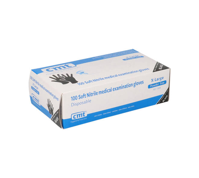 Handschoen CMT XL soft nitril zwart 100 stuks