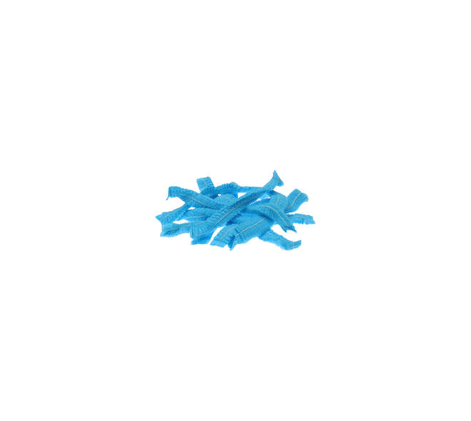 Haarnet CMT clip non-woven M 50cm PP blauw 100 stuks