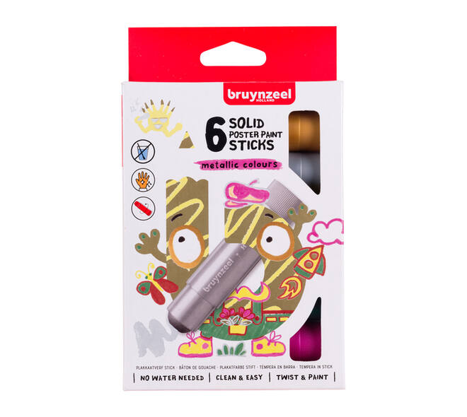 Verfstift Bruynzeel Kids assorti metallic 6 stuks