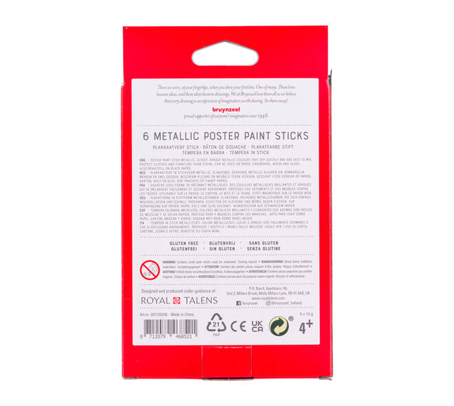 Verfstift Bruynzeel Kids assorti metallic 6 stuks