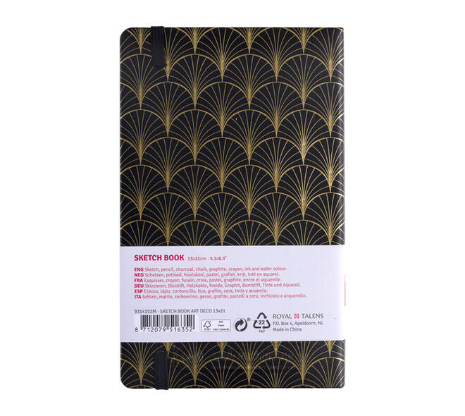 Schetsboek Talens Art Creation 80 vel 140gr 130x210mm art deco