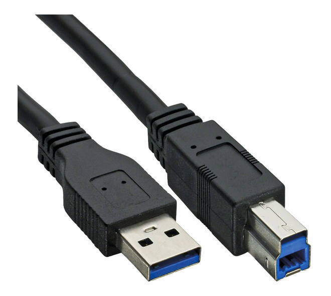 Kabel Inline USB-A USB-B 3.0 M 0.5 meter zwart