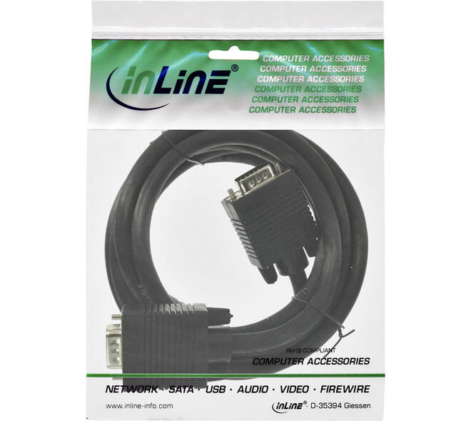 Kabel InLine S VGA 15HD M-M 2 meter zwart