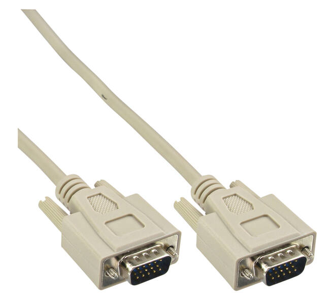 Kabel InLine S VGA 15HD M-M 2 meter beige en grijs