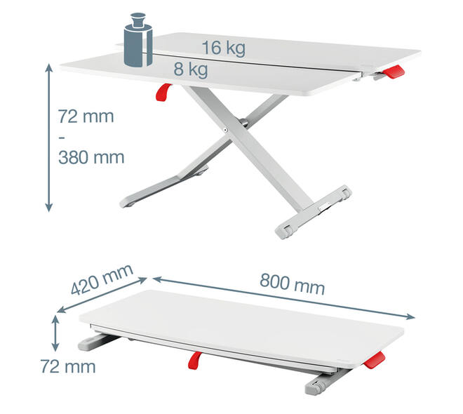 Zit-sta bureau Leitz Ergo Cosy met schuiflade