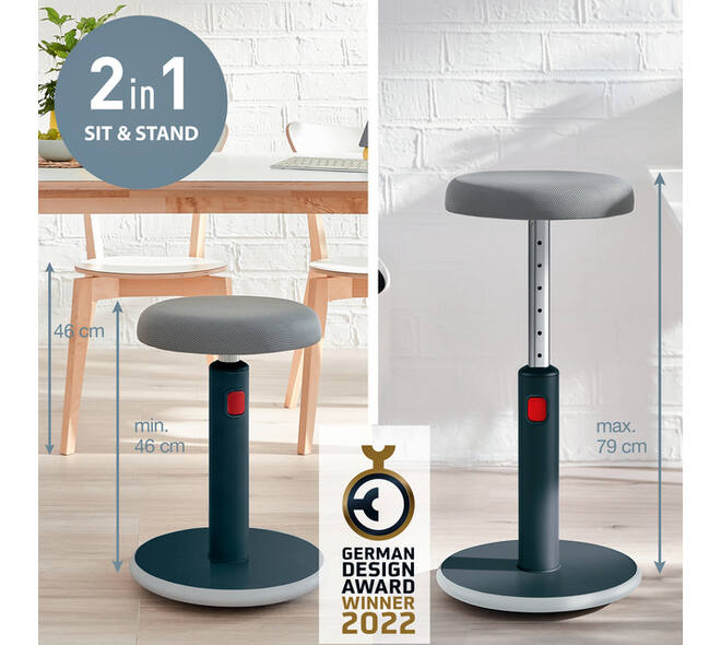 Actieve zit-sta kruk Leitz Ergo Cosy grijs
