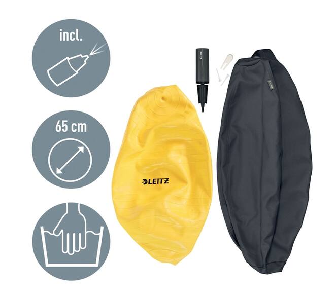Actieve zitbal Leitz Ergo Cosy 65cm donkergrijs