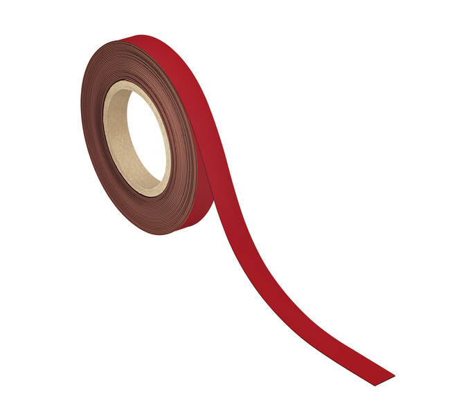 Magneetband MAUL beschrijf- wisbaar 10mx20mmx1mm rood