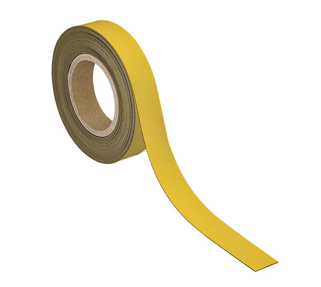 Magneetband MAUL beschrijf- wisbaar 10mx30mmx1mm geel