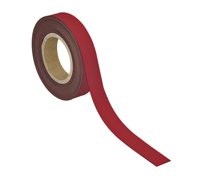Magneetband MAUL beschrijf- wisbaar 10mx30mmx1mm rood