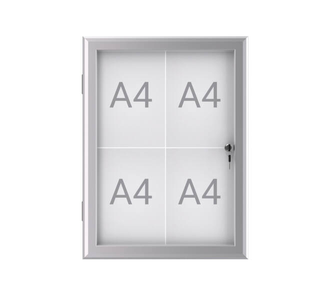Buiten- binnenvitrine wand MAULexcite whiteboard 4xA4 met slot