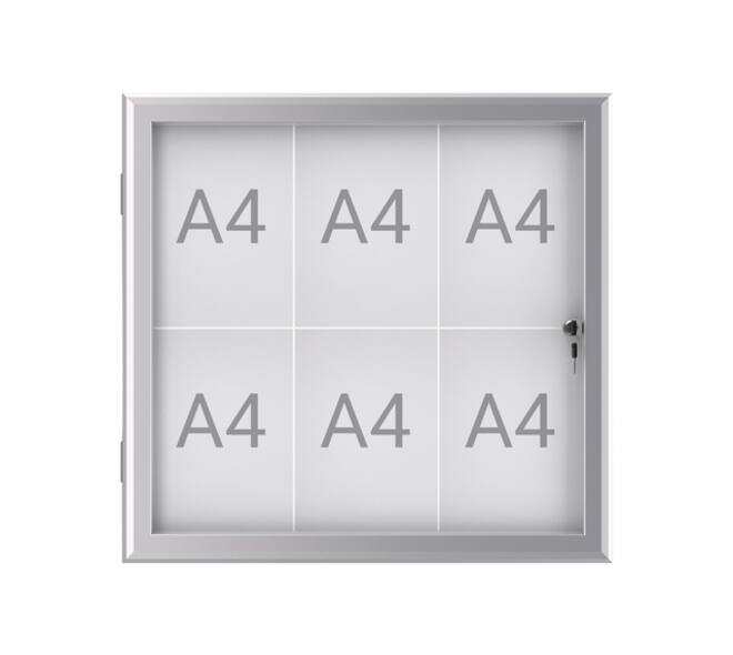 Buiten- binnenvitrine wand MAULexcite whiteboard 6xA4 met slot