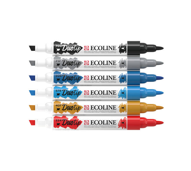 Duotip Talens Ecoline set à 6 stuks stadslandschap