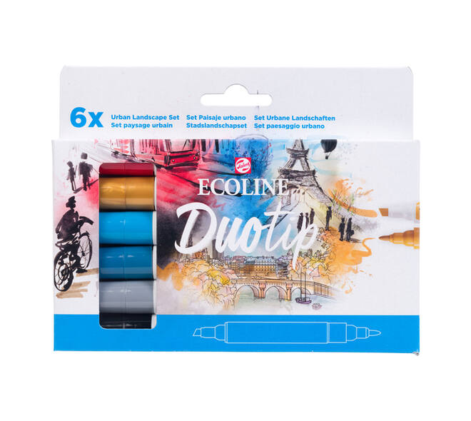 Duotip Talens Ecoline set à 6 stuks stadslandschap