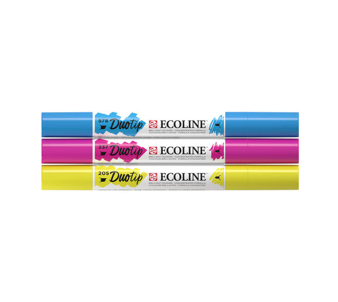 Duotip Talens Ecoline set à 3 stuks primair