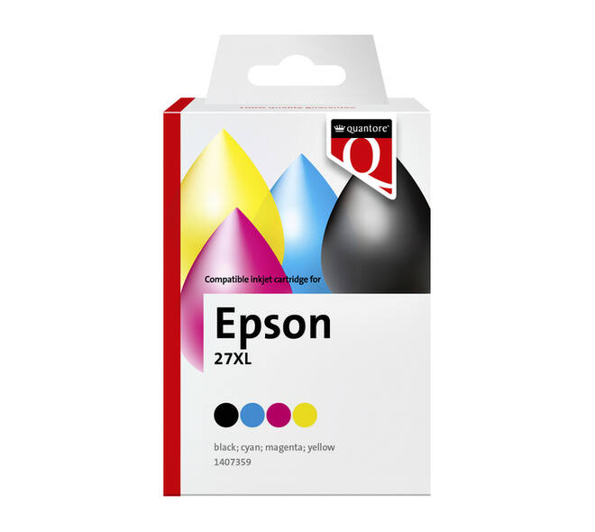 Inktcartridge Quantore alternatief tbv Epson 27XL zwart+3kleur