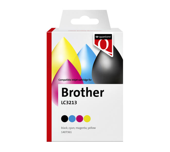 Inktcartridge Quantore alternatief tbv Brother LC3213 zwart + 3 kleuren