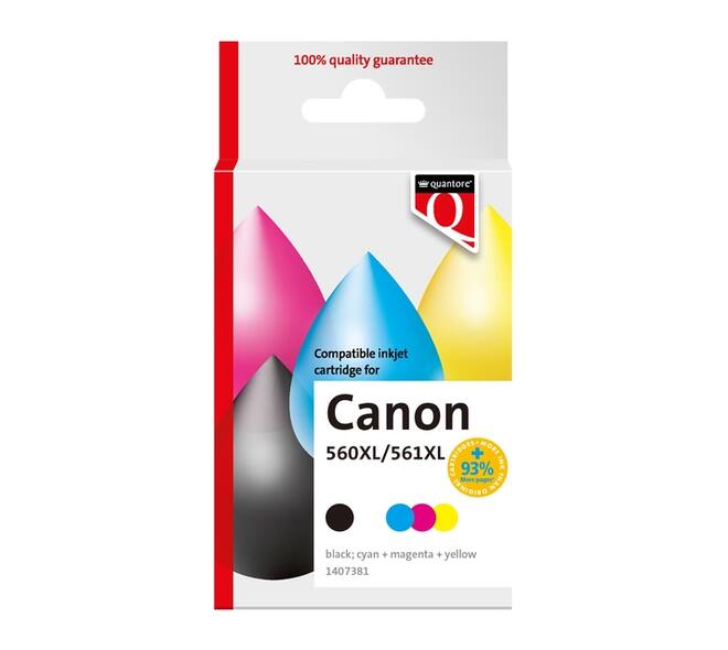 Inktcartridge Quantore alternatief tbv Canon PG560XL CL561XL zwart + kleuren