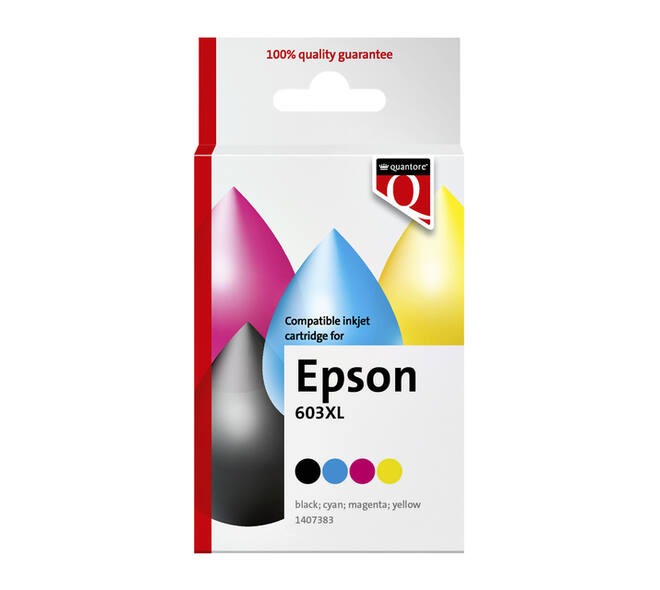 Inktcartridge Quantore alternatief tbv Epson 603XL zwart + 3 kleuren