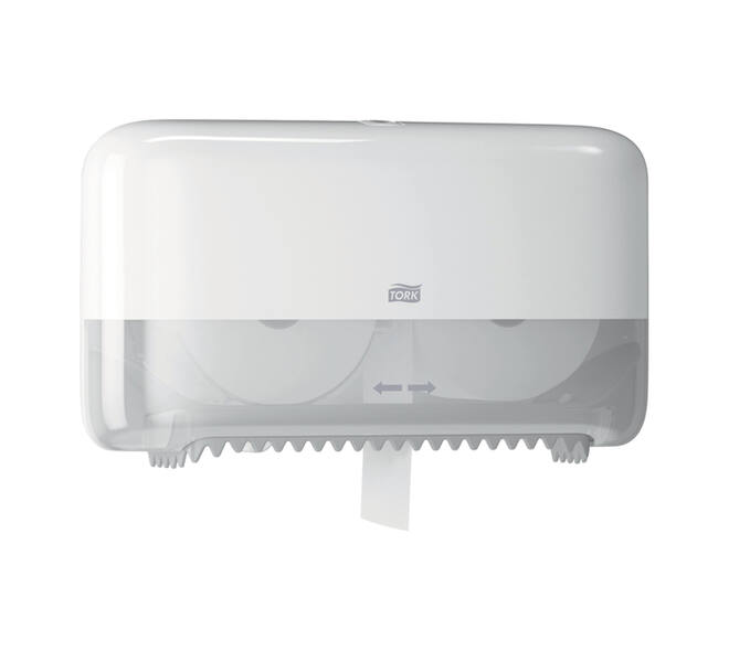 Toiletpapierdispenser Tork T7 Elevation Optiserve Coreless medium duo wit 558040