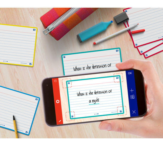 Flashcard Oxford 2.0 75x125mm 80 vel 250gr lijn assorti