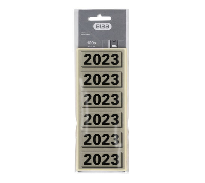 Rugetiket Elba 2023 57x25mm grijs