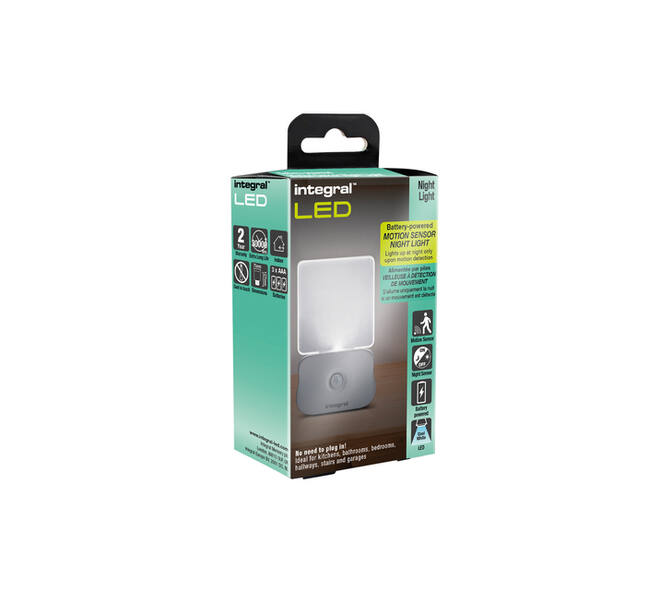 Led nachtlamp Integral 4000K koel wit 0.5W 7lumen sensor op batterijen