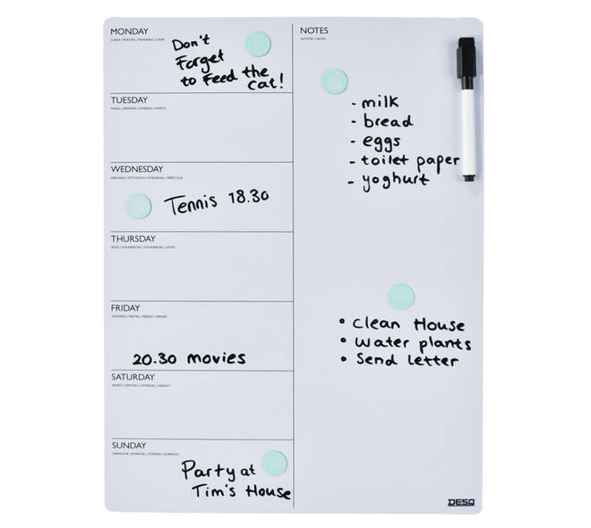 Magnetische planner Desq week 40x30cm magnetisch